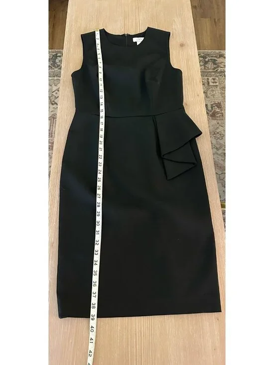 Gorgeous LOFT Black Dress with side peplum detail - Size 6 - Picture 3 of 5